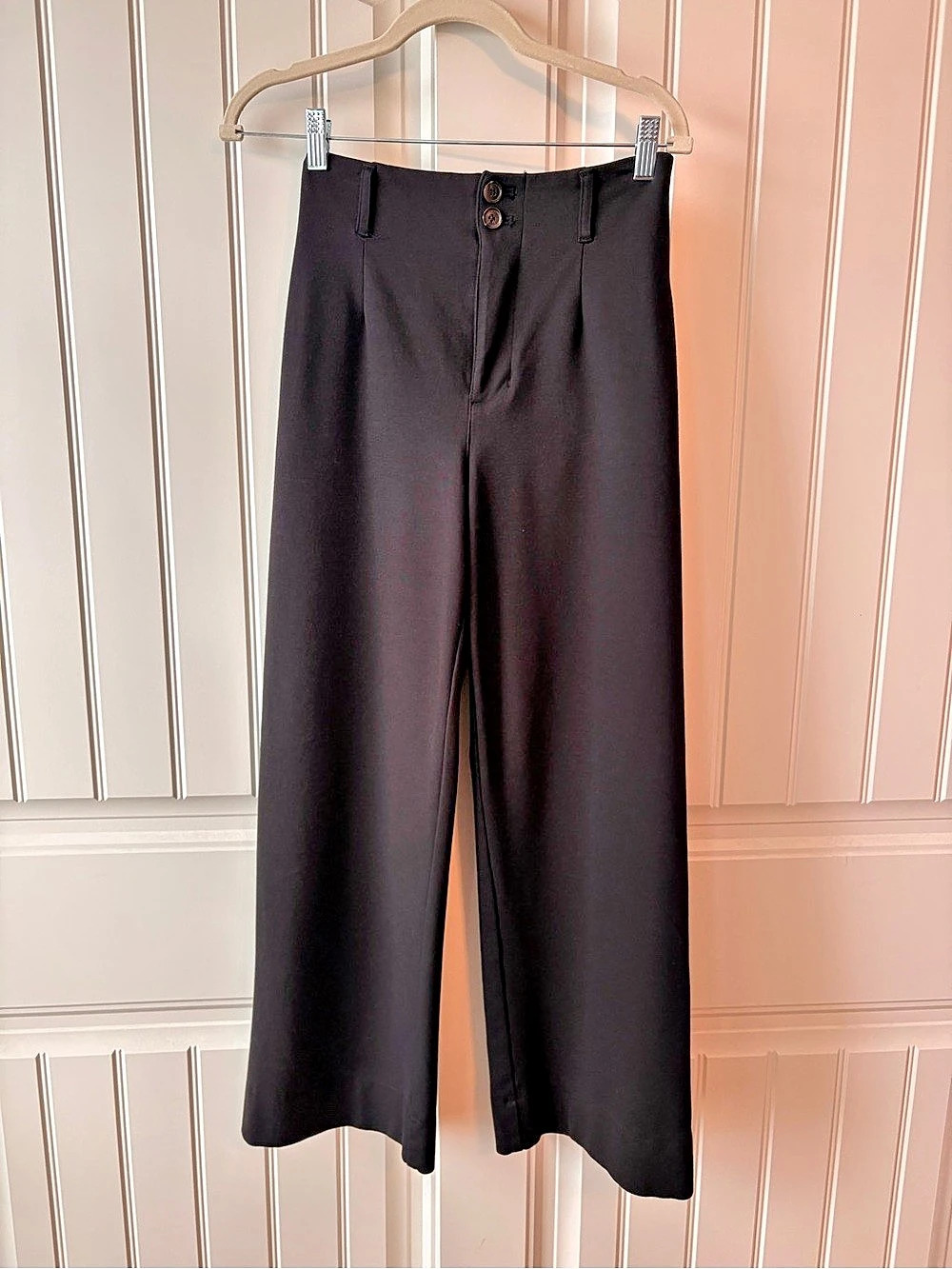 LC Lauren Conrad Wildflower Super High Rise Wide Leg Pants in Black Like New 4